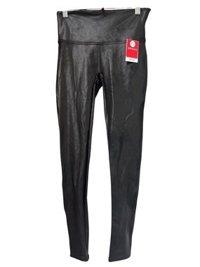 NWT SPANX Women's Faux Leather High-Waist Jeggings Black Size Medium Petite